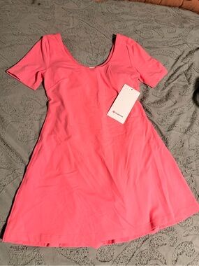 lululemon athletica Coral-Pink Scoop Neck A-Line Dress